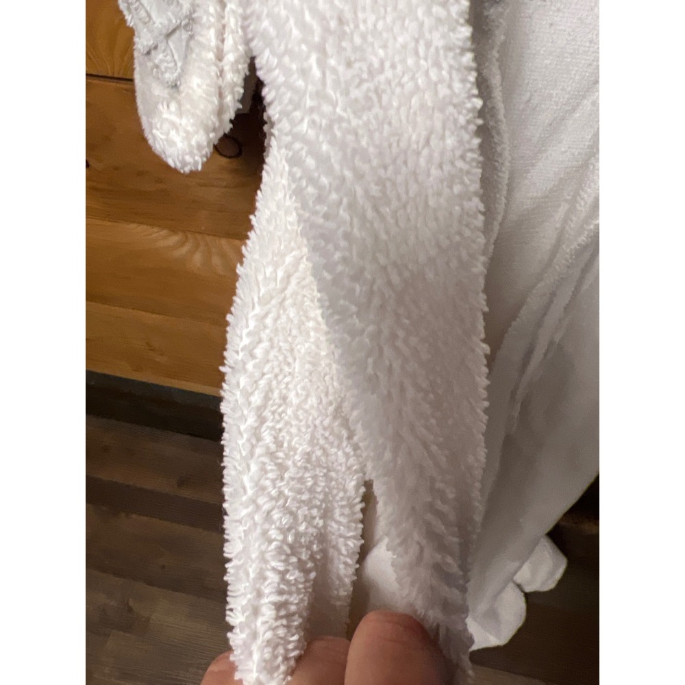 Victoria's Secret Plush Robe Full Length Cream White Textured Sleeve L Cozy Chic - Picture 6 of 11